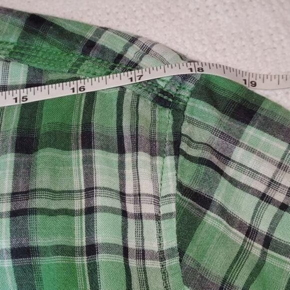 The North Face Green Plaid Casual Button Down Short Sleeve Sz XL Shirt - Picture 9 of 12